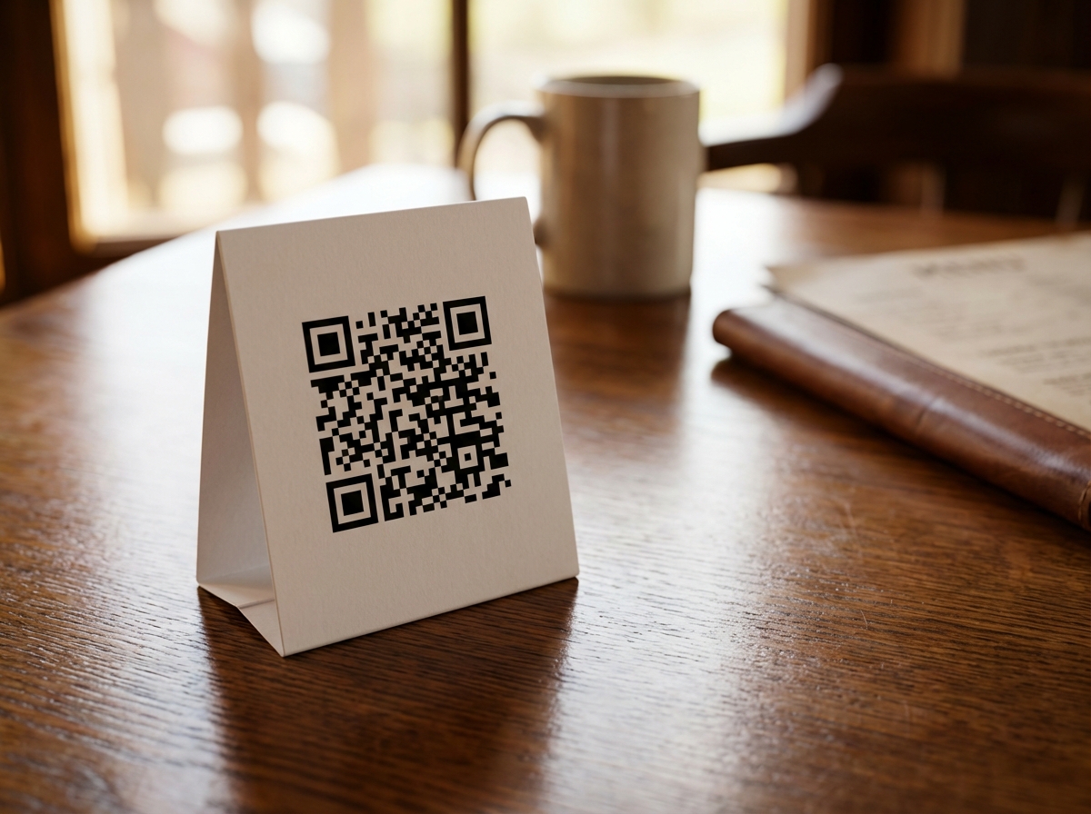 QR code on table tent